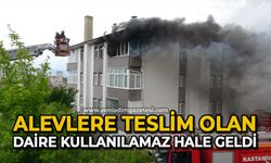 Alevlere teslim olan daire kullanılamaz hale geldi