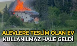 Alevlere teslim olan ev kullanılmaz hale geldi