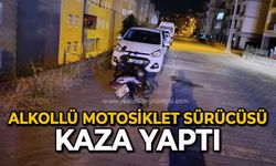 Alkollü motosiklet sürücüsü kaza yaptı