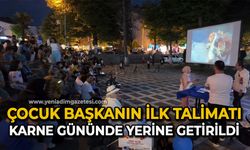 Çocuk başkanın ilk talimatı karne gününde yerine getirildi