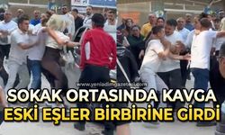 Sokak ortasında kavga: Eski eşler birbirine girdi