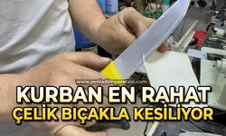 Kurban en rahat çelik bıçakla kesiliyor
