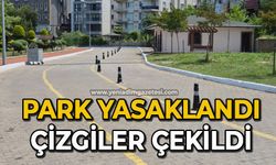 Park yasaklandı çizgiler çekildi