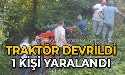 Kontrolden çıkan traktör devrildi: 1 yaralı