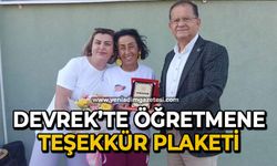 Devrek’te öğretmene teşekkür plaketi