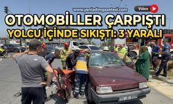 Otomobiller çarpıştı, yolcu araçta sıkıştı: 3 kişi yaralandı