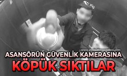 Asansörün güvenlik kamerasına köpük sıktılar