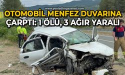 Otomobil beton menfeze çarptı: 1 ölü, 3 ağır yaralı