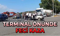 Terminal önünde feci kaza