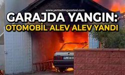 Garajda yangın: Otomobil alev alev yandı
