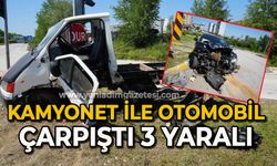 Kamyonet ile otomobil çarpıştı: 3 yaralı