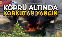 Köprü altında korkutan yangın