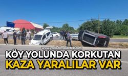 Köy yolunda korkutan kaza: Yaralılar var