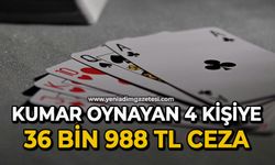 Kumar oynayan 4 kişiye 36 bin 988 TL ceza