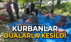Kurbanlar dualarla kesildi