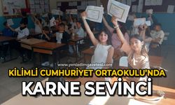 Kilimli Cumhuriyet Ortaokulu’nda karne sevinci