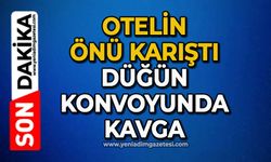 Otelin önü karıştı: Düğün konvoyunda kavga
