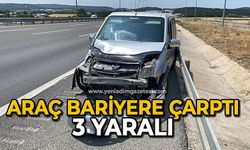 Araç bariyere çarptı: 3 yaralı