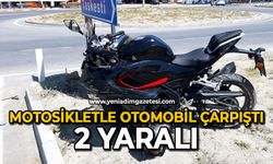 Motosikletle otomobil çarpıştı: 2 yaralı