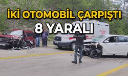 İki otomobil çarpıştı 8 yaralı