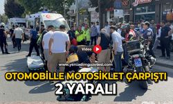 Otomobille motosiklet çarpıştı: 2 yaralı