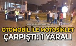 Otomobil ile motosiklet kafa kafaya çarpıştı: 1 yaralı