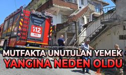 Mutfakta unutulan yemek yangına neden oldu
