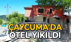 Çaycuma'da otel yıkıldı