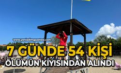7 günde 54 kişi ölümün kıyısından alındı