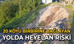 20 köyü birbirine bağlayan yolda heyelan riski