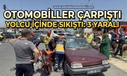 Otomobiller çarpıştı, yolcu araçta sıkıştı: 3 yaralı
