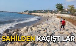 Sahilden kaçıştılar