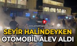 Seyir halindeyken otomobil alev aldı