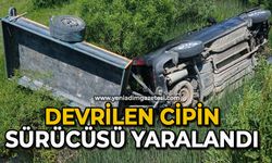 Devrilen cipin sürücüsü yaralandı