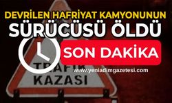 Devrilen hafriyat kamyonunun sürücüsü öldü