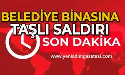 Belediye binasına taşlı saldırı
