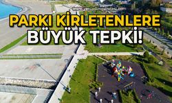 Parkı kirletenlere tepki!