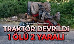 Traktör devrildi: 1 ölü 2 yaralı