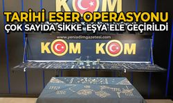 Tarihi eser operasyonu: Çok sayıda sikke  eşya ele geçirildi