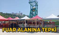 Fuar alanına tepki