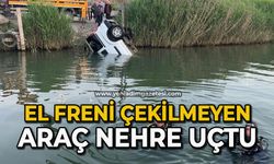 Ereğli’de el freni çekilmeyen araç nehre uçtu