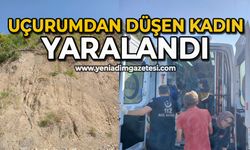 Uçurumdan düşen kadın yaralandı