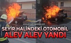 Seyir halindeki otomobil alev aldı