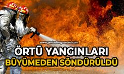 Örtü yangınları büyümeden söndürüldü