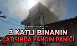 3 katlı binanın çatısı yandı