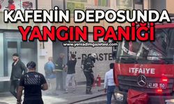 Kafenin deposunda yangın paniği