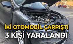 İki otomobil çarpıştı: 3 kişi yaralandı