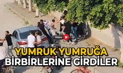 Yumruk yumruğa birbirlerine girdiler