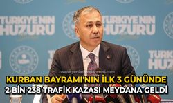 Kurban Bayramı'nın ilk 3 gününde 2 bin 238 trafik kazası meydana geldi