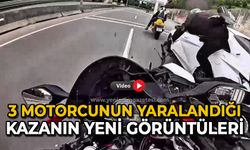 3 motorcunun yaralandığı kazanın yeni görüntüleri